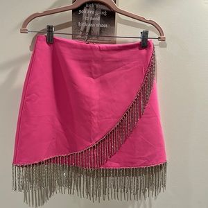 NWOT Hot Pink “blue b. collection “ skirt. Rhinestone detail